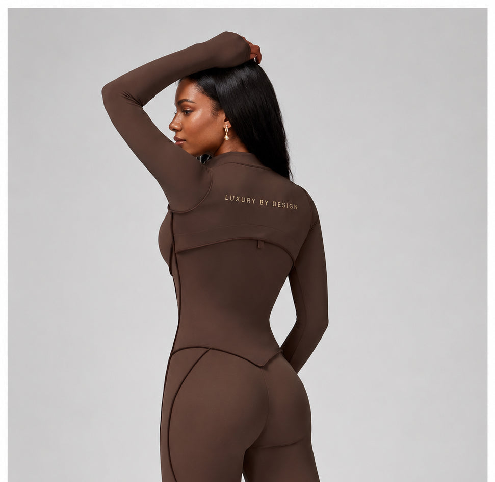 Contour Jumpsuit – Chocolate Brown