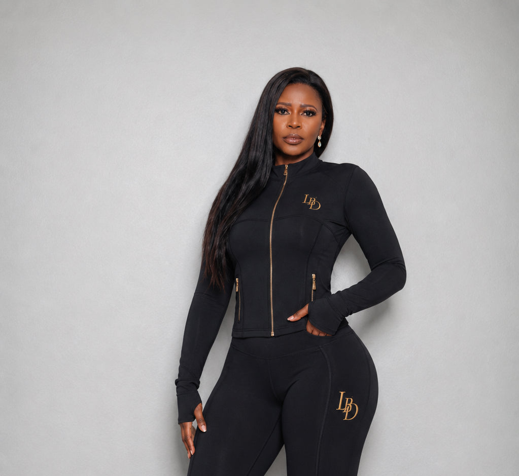 Sculpt Jacket & Leggings Set  - Midnight Black