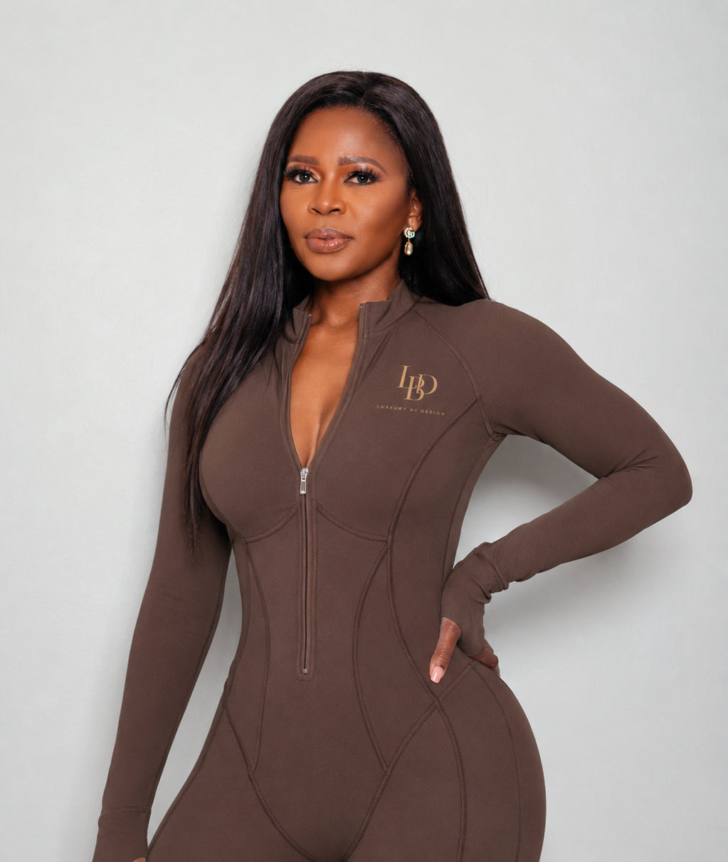 Contour Jumpsuit – Chocolate Brown