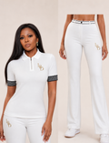 Signature Polo Flare Set – White